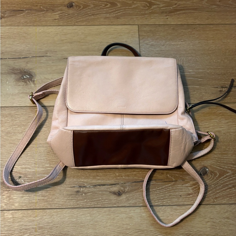 Pink and Brown Backpack from Fossil